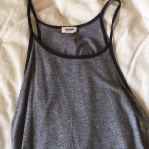 Gray garage cropped tank